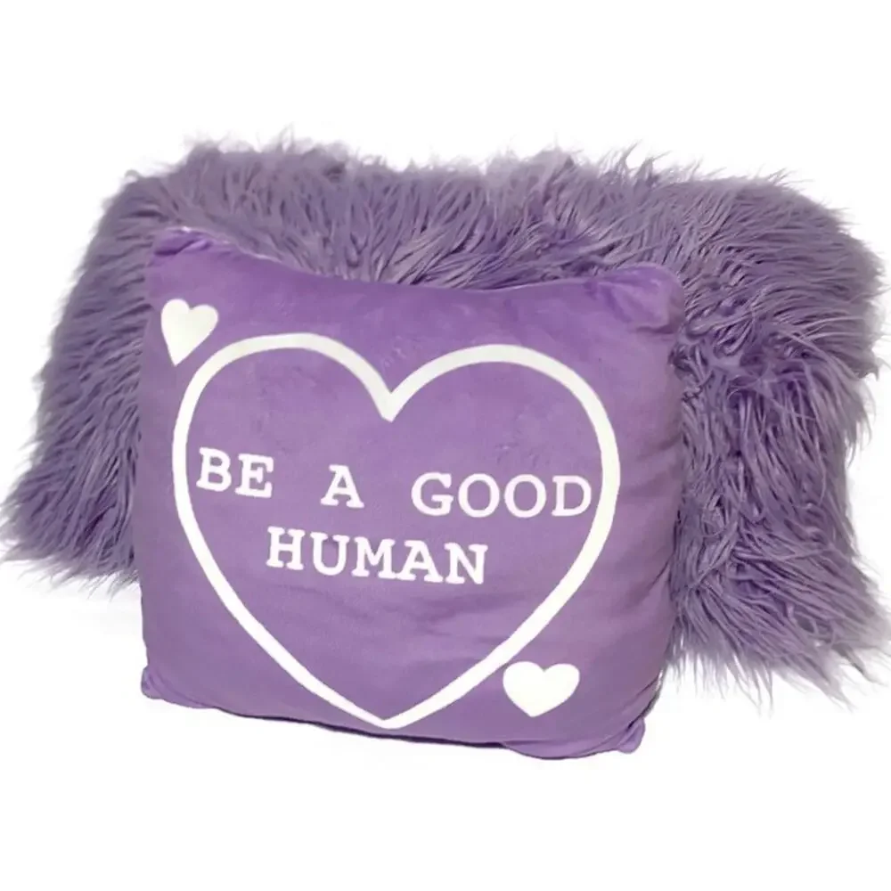 Be a Good Human Throw Pillow Purple 22